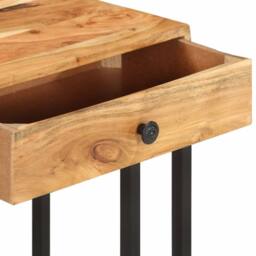 Berkfield Home U-Shaped Side Table 45x30x61cm Solid Acacia Wood in Brown - Size: 45 x 30 x 61 cm - thumbnail 7