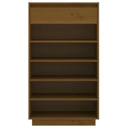 Berkfield Home Shoe Cabinet Honey Brown 60x34x105 cm Solid Wood Pine - Size: 60 x 34 x 105 cm - thumbnail 5