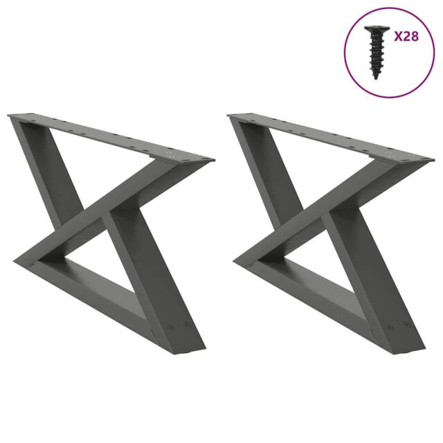 Berkfield Home Coffee Table Legs 2 pcs Anthracite 70x(30-31.3) cm Steel - image 1