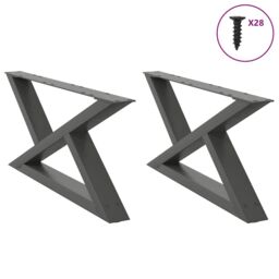 Berkfield Home Coffee Table Legs 2 pcs Anthracite 70x(30-31.3) cm Steel - thumbnail 1