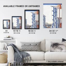 "Artery8 Dyers Quarters Kanda Vintage Japan Wall Art Print Hiroshige in Blue - Size: W18"" x H24""" - thumbnail 3