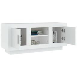 Berkfield Home TV Cabinet White 102x35x45 cm Engineered Wood - Size: 102 x 35 x 45 cm - thumbnail 4