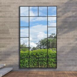 "MirrorOutlet Black Modern Wall & Leaner Garden Mirror 79""x 47"" 200x120cm - Size: 1 Pack" - thumbnail 6