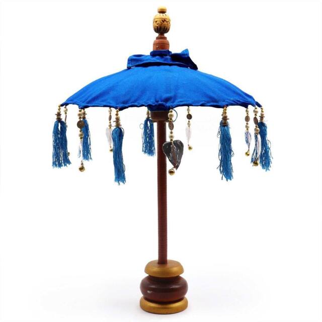 Serenityy Bali Home Decor Parasol - Cotton Blue, 40cm in Blue - Size: 40 cm - image 1