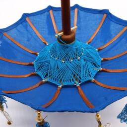 Serenityy Bali Home Decor Parasol - Cotton Blue, 40cm in Blue - Size: 40 cm - thumbnail 2