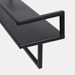 OHS Towel Rail Bathroom Shelf Space Saving Storage Unit Wall Mounted in Black - thumbnail 6