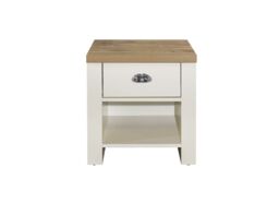 Birlea Lamp Table Grey Highgate 1 Drawer & Oak Farmhouse Shabby Chic in Cream - thumbnail 6
