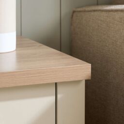 Birlea Lamp Table Grey Highgate 1 Drawer & Oak Farmhouse Shabby Chic in Cream - thumbnail 2