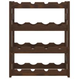Berkfield Home Beautiful Wine Rack for 16 Bottles Brown Solid Wood Pine - thumbnail 1
