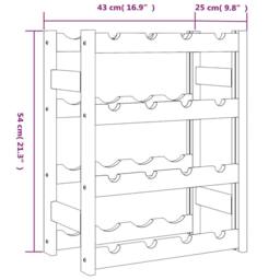 Berkfield Home Beautiful Wine Rack for 16 Bottles Brown Solid Wood Pine - thumbnail 7