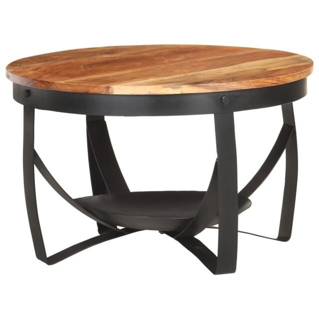 Berkfield Home Coffee Table Ø68x43 cm Solid Acacia Wood in Brown - Size: 68x43 cm - image 1