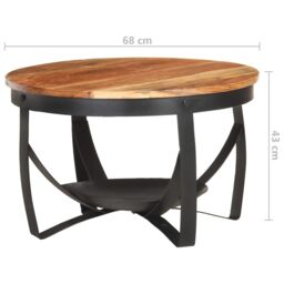 Berkfield Home Coffee Table Ã˜68x43 cm Solid Acacia Wood in Brown - Size: 68x43 cm - thumbnail 6