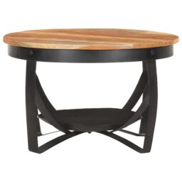 Berkfield Home Coffee Table Ã˜68x43 cm Solid Acacia Wood in Brown - Size: 68x43 cm - thumbnail 3