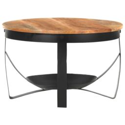 Berkfield Home Coffee Table Ã˜68x43 cm Solid Acacia Wood in Brown - Size: 68x43 cm - thumbnail 2