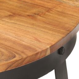 Berkfield Home Coffee Table Ã˜68x43 cm Solid Acacia Wood in Brown - Size: 68x43 cm - thumbnail 5
