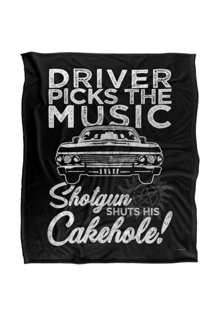 Warner Brothers Supernatural Driver Picks Music Silky Touch Super Soft Throw Blanket in White - image 1