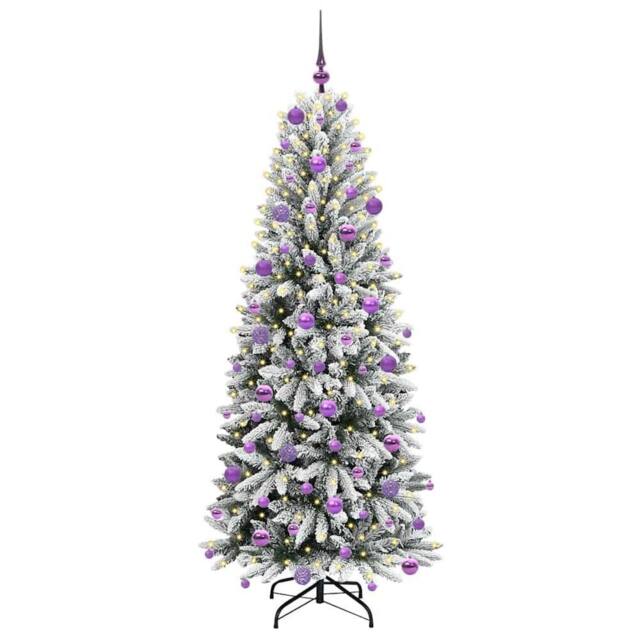 Berkfield Home Green Artificial Christmas Tree with 300 LEDs White 73 x 73 x 180 cm - image 1