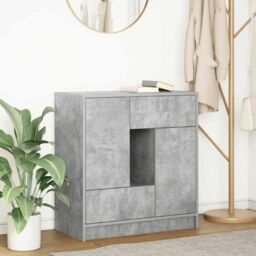 Berkfield Home Sideboard with Drawers & Doors Concrete Grey 70.5x34x74.5 cm