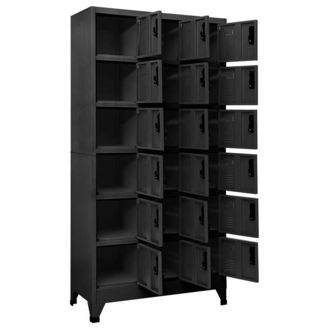 Berkfield Home Locker Cabinet Anthracite 90x40x180 cm Steel in Black - Size: 90 x 40 x 180 cm - image 1