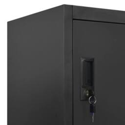 Berkfield Home Locker Cabinet Anthracite 90x40x180 cm Steel in Black - Size: 90 x 40 x 180 cm - thumbnail 7