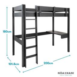 Nöa and Nani Storm Gaming Station High Sleeper Cabin Bed in Black - Size: Single - thumbnail 7