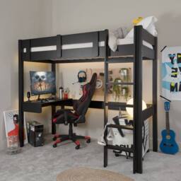 Nöa and Nani Storm Gaming Station High Sleeper Cabin Bed in Black - Size: Single - thumbnail 5