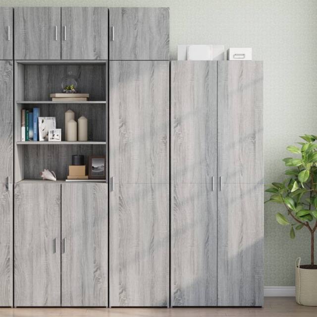 Berkfield Home Slim Storage Cabinet Grey Sonoma 45x42.5x225 cm Engineered Wood - image 1