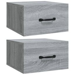Berkfield Home Wall-mounted Bedside Cabinets 2 pcs Grey Sonoma 35x35x20 cm - Size: 35 x 35 x 20 cm - thumbnail 2