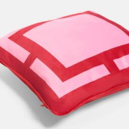 OHS 2 x Square Print Matte Velvet Decorative Cushion Covers in Pink - Size: 45 cm x 45 cm - thumbnail 5