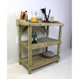 Churnet Valley Garden Furniture Ltd BBQ Prep Outdoor Table - L49 x W84 x H95 cm - Partially Assembled in Light Tan - thumbnail 4