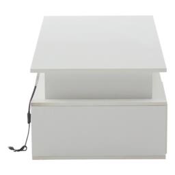STILVORA Coffee Table 100cm with LED Lights & 2 Drawers White - thumbnail 9