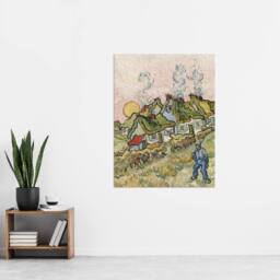 "Artery8 Houses & Figure Painting Van Gogh Vintage Wall Art Print Poster - Size: W12"" x H16""" - thumbnail 4