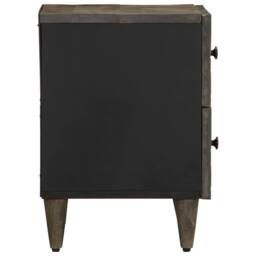 Berkfield Home Bedside Cabinets 2 pcs Light Grey 40x33x46 cm Solid Wood Mango - Size: 40 x 33 x 46 cm - thumbnail 5
