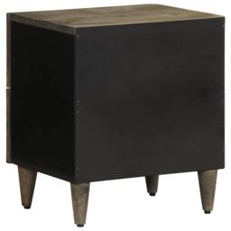 Berkfield Home Bedside Cabinets 2 pcs Light Grey 40x33x46 cm Solid Wood Mango - Size: 40 x 33 x 46 cm - thumbnail 6