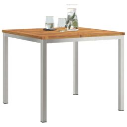 Berkfield Home Outdoor Dining Table 90x90x74.5 cm Solid Wood Acacia in Brown - thumbnail 3