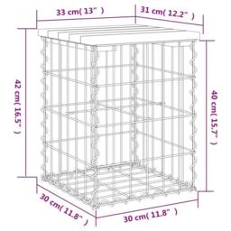 Berkfield Home Beautiful Garden Bench Gabion Design 33x31x42 cm Impregnated Wood Pine in Brown - Size: 33 x 31 x 42 cm - thumbnail 8