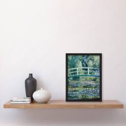 Artery8 Claude Monet Framed Wall Art Print Water Lilies & Japan Bridge in Green - Size: A4 - thumbnail 2