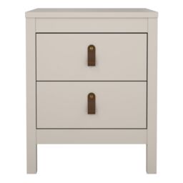 Furniture To Go Barcelona Bedside Table 2 Drawers in Cashmere in Beige - thumbnail 3