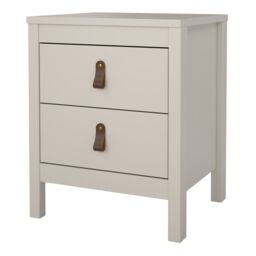 Furniture To Go Barcelona Bedside Table 2 Drawers in Cashmere in Beige - thumbnail 4