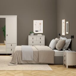Furniture To Go Barcelona Bedside Table 2 Drawers in Cashmere in Beige - thumbnail 7