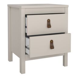 Furniture To Go Barcelona Bedside Table 2 Drawers in Cashmere in Beige - thumbnail 6