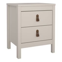 Furniture To Go Barcelona Bedside Table 2 Drawers in Cashmere in Beige - thumbnail 1