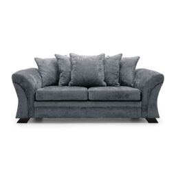 Abakus Direct Farrow Crushed Chenille 3 Seater Sofa in Dark Grey - thumbnail 2