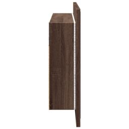 Berkfield Home LED Bathroom Mirror Cabinet Brown Oak 80x12x45 cm Acrylic - Size: 80 x 12 x 45 cm - thumbnail 8
