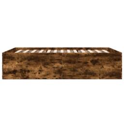 Berkfield Home Modern Bed Frame without Mattress Smoked Oak 120x190 cm Small Double in Brown - thumbnail 5