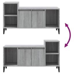 Berkfield Home TV Cabinet Grey Sonoma 100x35x55 cm Engineered Wood - Size: 100 x 35 x 55 cm - thumbnail 8
