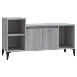 Berkfield Home TV Cabinet Grey Sonoma 100x35x55 cm Engineered Wood - Size: 100 x 35 x 55 cm - thumbnail 3