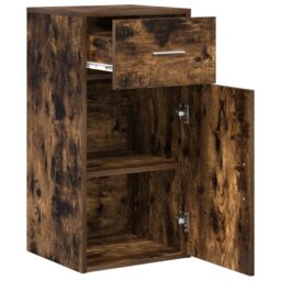 Berkfield Home Smoked Oak Storage Cabinet Smoked oak in Brown - thumbnail 4