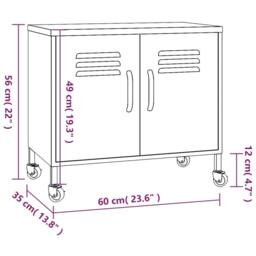 Berkfield Home Storage Cabinet White 60x35x56 cm Steel - Size: 60 x 35 x 56 cm - thumbnail 9
