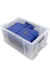 Whitefurze Set of 4 Allstore Storage Box with Lid & Silver Clamps in Clear - thumbnail 3